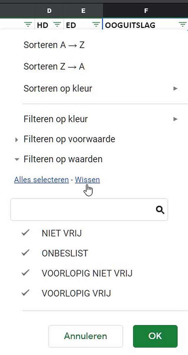 Selecteer Wissen